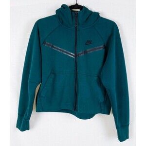 Nike Tech Fleece Windrunner Hoodie Womens S Forest Green Sweatshirt Run